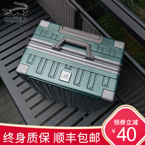 Luggage aluminum frame mens and womens trolley case strong and durable thickened 20-inch large capacity universal wheel password suitcase