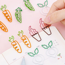 (10pcs pack)Cute paper clip Creative cartoon colorful animal paper clip Bookmark clip Stationery heart-shaped cherry candy color alien back type swirling back pattern girl heart