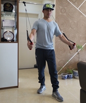 Patented DIY modified fitness equipment modified simple single rod flying clip chest bird face pull three heads down pressure straight arm down pressure