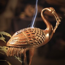 Red copper crane incense burner sinking sandalwood stove incense burner creative home indoor furnishings dedicated to Su Gong