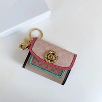 ins new mountain tea flower mini-wallet womens card bag coin bag zero wallet key bag short gift