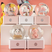 Unicorn Crystal Ball Music Box Music Box Snow Night Light Birthday Gift for Girls Children 12-year-old Christmas