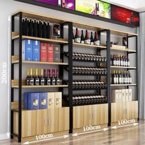 New wine cabinet shop display cabinet rack household wine rack wine cabinet with back panel commercial multi-layer floor iron art