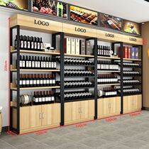 New wine cabinet shop multi-layer red wine rack commercial wine rack household wine cabinet with back panel display cabinet rack