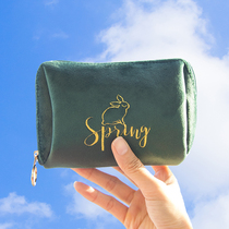 Velvet Makeup Bag Woman Portable Trumpet Mini Carry-on travel Cosmetics Contained bag Makeup Lipstick Red Bag
