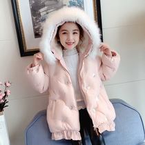Girls cotton padded clothing 2021 autumn and winter New Foreign style childrens clothing thick coat winter cotton padded jacket girl powder cotton coat