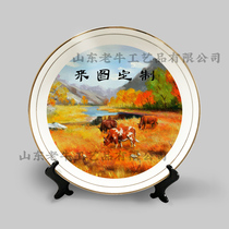 Custom Phnom Penh Plate Pattern Custom Bone Porcelain Plate Commemorative Gift Ceramic Decoration Plate Printing LOGO Homecoming