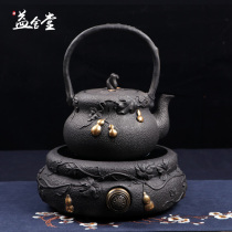 Southern Japan household non-coated old cast iron pot boiling water bubble teapot electric pottery stove set pure hand-made tea utensils