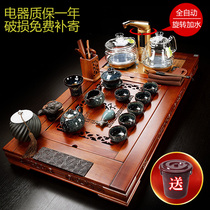 Huali solid wood tea tray complete set of tea kung fu tea set office fully automatic integrated tea table home living room