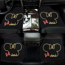 Cute car foot pad single-piece silk ring carpet pad Universal goddess cartoon car pad easy to clean car pad