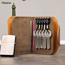 Male Access Key Pack Card Pack Two-in-one brief soft leather ultra-thin and small key-key buckle integrated bag multifunction home