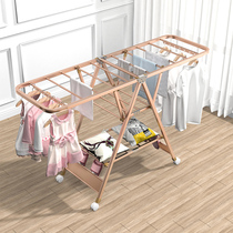 Rongshida drying rack floor folding indoor balcony household aluminum alloy cold hanger drying quilt artifact