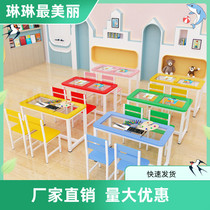 Colour Calligraphy And Painting Desk Desk Painting Case Double Glass Table Glass Table Student Picture Writing Desk Composition Splicing Children