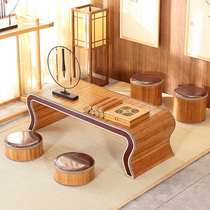Ancient Kindergarten Country School Desk Class Table And Chairs Sub Tutoring Class Training Table Chinese Calligraphy Table Guqin Table Bench of Go Table