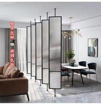Nordic glass screen rotating modern living room to block the entrance to the house