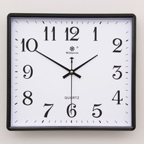 Chinese clock square wall clock simple living room clock square table retro bedroom decoration wall watch tide
