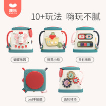 Baby hand clapping drums childrens educational enlightenment portable hexahedron baby sound and light music early education toys English Enlightenment