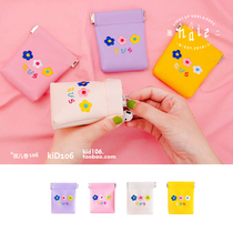 HAI2 milkjoy cute rainbow Flower Elegant Wind Headphones Bag Mini Soft Cute Teenage Girl Coin Bag Zero Wallet