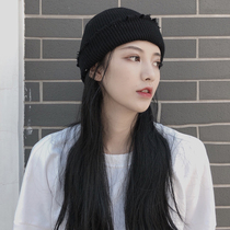 Civen & Kivan hole melon leather hat male edged knitted wool hat female Japanese thick warm hat