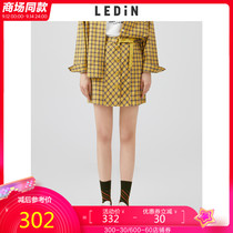 Shopping mall same style Leding plaid skirt 2020 autumn new yellow plaid skirt C3GEA3V01