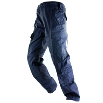 Rhinoceros dark blue tactical trousers Four Seasons mens grid tear-resistant fabric ACU version with knee pads