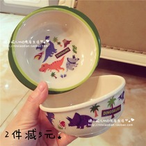 Japan native skater dinosaur cartoon kindergarten baby Children soup bowl rice bowl auxiliary food training tableware resin