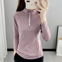 High stretch thin fast-drying clothes womens long-sleeved T-shirt spring and summer quick-drying air-permeable plain mountaineering running yoga sportswear