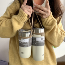 Xin help grocery store with portable cover thermos pot student water cup simple large capacity stainless steel thermos cup female