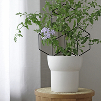 WOOKEN Nordic white clay flower pot black hug big mouth matte glaze ins green plant ceramic basin 2 gallon