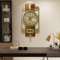 New Chinese hanging bell household living room hanging wall clock minimalist decoration mute Chinese wind fashion wobble clock hanging table