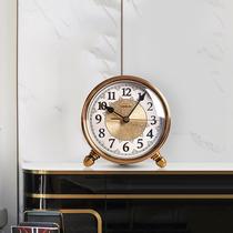 Small clock desk clock simple desktop home desktop European style retro creative fashion living room ornaments when the clock is silent