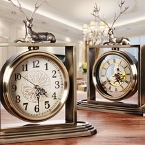 American table clock European household ornaments Decorative clocks Living room creative fashion modern clock Bedroom silent table clock