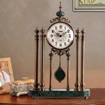 Large American light luxury clock table clock Living room decorative ornaments clock European retro fashion creative desktop clock