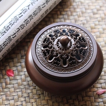 Large pure copper three-legged incense burner household indoor smoker sandalwood stove aromatherapy agarwood incense stove red copper incense burner