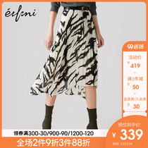 Shopping mall same Evely new autumn high waist printing mid-length skirt 1A8140361