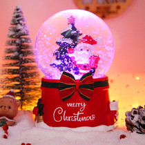 Christmas crystal ball music box snowflakes automatic snow spinning music box children Girl birthday Christmas gift