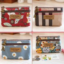 Cute Cartoon Quality Kitty Rabbit Waterproof Oxford B Women Zero Wallet Double Zipper Drivers License Bag Card Bag