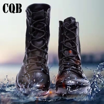 Combat Boots Men Ultralight Tactical Boots CQB Leather Boots Outdoor Breathable Security Boots Men Mountaineering Shoes High Help Army Training Shoes