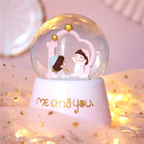 Dream girl mood couple Crystal ball music box Music box decoration decoration Christmas gift for girlfriends Birthday
