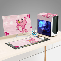 Maiden Heart Pink Panther Computer Cover Cloth Desktop Host Display Dust Cover Cloth Cartoon Dust Cover Keyboard Cover
