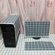 Computer dust cover desktop monitor main case all-inclusive protective cover cute home garden grid keyboard cover cloth