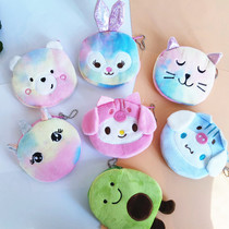 Hanins plush zero wallet containing bag cute girl heart coin bag solid ear portable zero wallet card bag