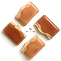 WARMNESS Landscape Plant Tanning Leather Handmade Multi-Position Ultra Slim Refined Creative Card Bag Customizable
