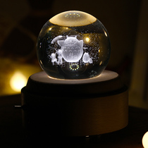 Chinatown Crystal Ball Music Box Bluetooth Rotating Music Box Wooden lettering Sky City Birthday Gift for Men and Women
