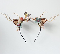 New photography props Photo studio wedding photo bridal headdress Forest photo antler hairband cat ear hairpin
