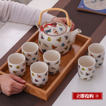 Japanese ceramic kung fu tea set light luxury style home living room with filter tray teapot water cup set