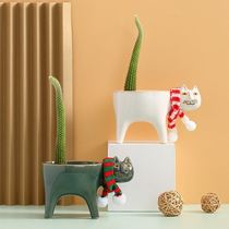 Cat Tail Cactus Love Kitty Tail Flower Pot Ceramic Animal Minima Multimeat Monkey Tailpole Cactus Flower Pots