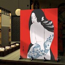 New Japanese-style bar folding screen Entrance Living room bedroom mobile club Simple Ukiyo-E tattoo samurai screen