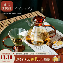 Nordic ins heat-resistant glass boiled teapot tea single pot set filter one person with boiled coffee fruit tea