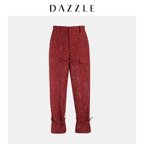 Dazzle ground element autumn new style lace embroidery bouquet leg overalls casual trousers 2G3Q4427H